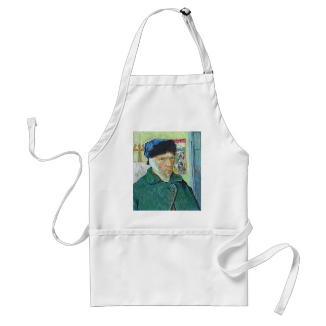 Vincent Van Gogh Self Portrait with Bandaged Ear Adult Apron (Front)