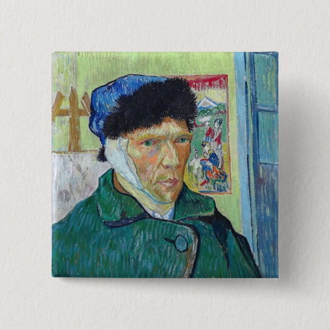 Vincent van Gogh - Self-portrait with bandaged ear Button (Front)