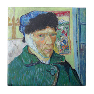 Vincent van Gogh - Self-portrait with bandaged ear Ceramic Tile