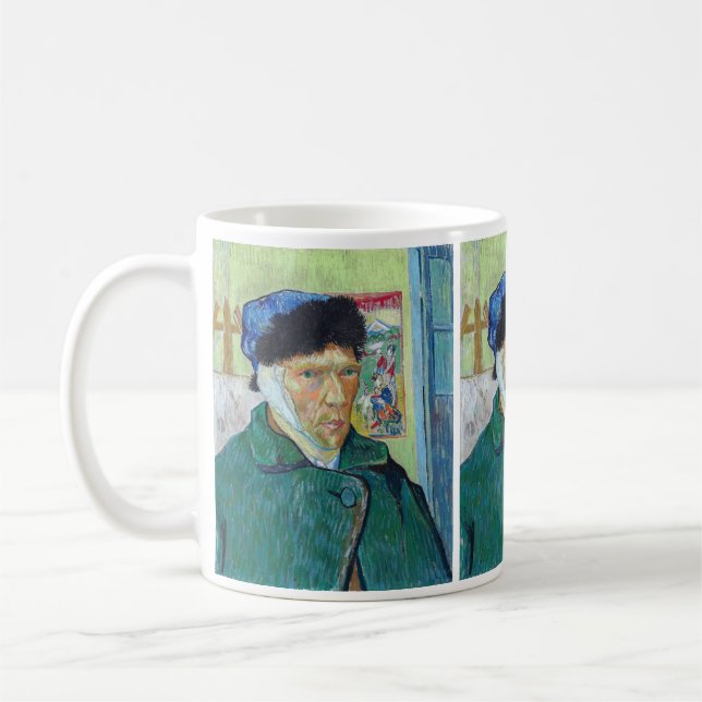 Vincent van Gogh - Self-portrait with bandaged ear Coffee Mug (Left)