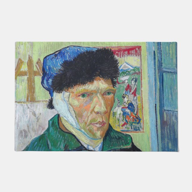 Vincent van Gogh - Self-portrait with bandaged ear Doormat (Front)