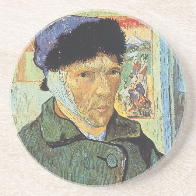 Vincent van Gogh - Self Portrait with Bandaged Ear Drink Coaster (Front)