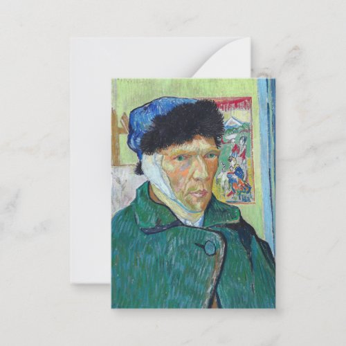 Vincent van Gogh _ Self_portrait with bandaged ear Note Card