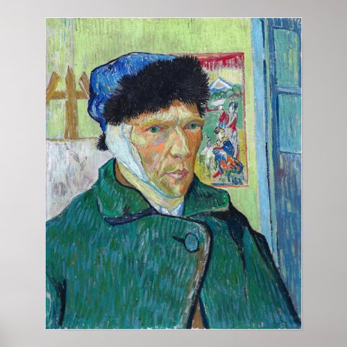 Vincent van Gogh _ Self_portrait with bandaged ear Poster