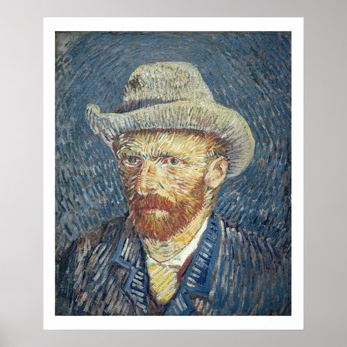 Vincent van Gogh  Self Portrait with Felt Hat Poster