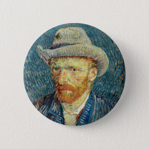 Vincent Van Gogh Self Portrait with Grey Felt Hat Button