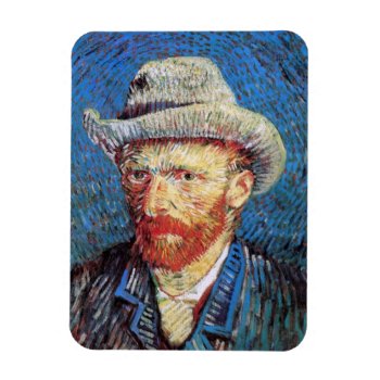 Vincent Van Gogh Self Portrait With Grey Felt Hat Magnet by ArtLoversCafe at Zazzle