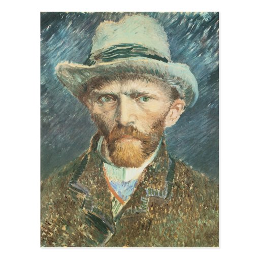 Vincent Van Gogh Self Portrait with Grey Felt Hat Postcard | Zazzle