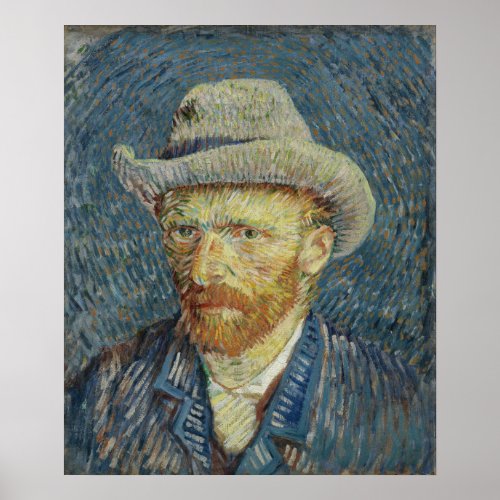 Vincent van Gogh Self Portrait with Grey Felt Hat Poster