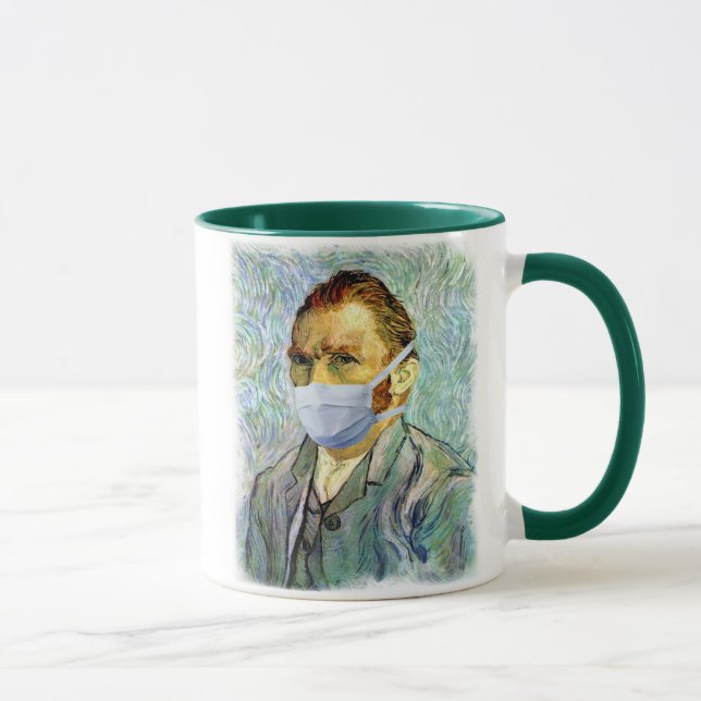 Vincent Van Gogh Self Portrait With Mask Spoof Mug (Right)