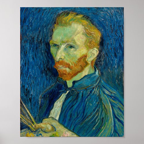 Vincent Van Gogh Self Portrait with Palette Art Poster