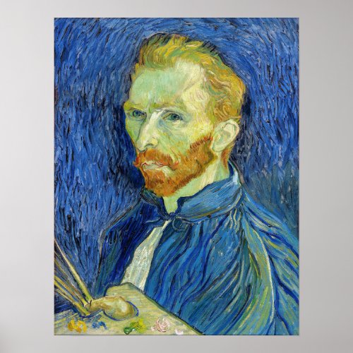 Vincent van Gogh _ Self Portrait with Palette Poster