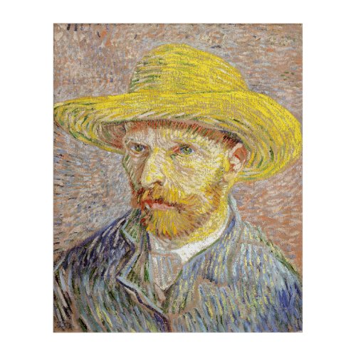 Vincent van Gogh _ Self_portrait with Straw Hat Acrylic Print
