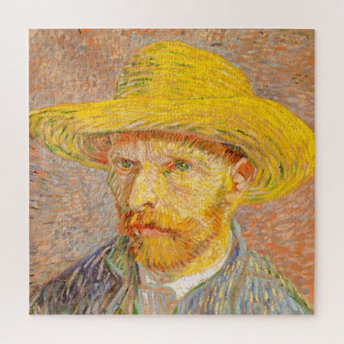Vincent Van Gogh Self Portrait with Straw Hat Art Jigsaw Puzzle