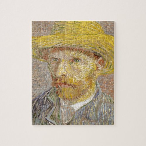 Vincent Van Gogh Self Portrait with Straw Hat Art Jigsaw Puzzle