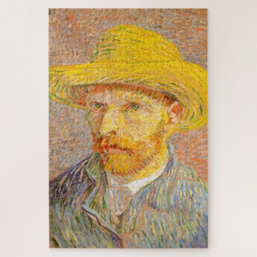 Vincent Van Gogh Self Portrait with Straw Hat Art Jigsaw Puzzle