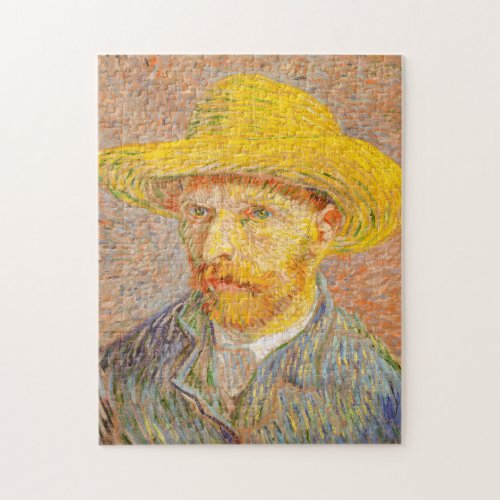 Vincent Van Gogh Self Portrait with Straw Hat Art Jigsaw Puzzle