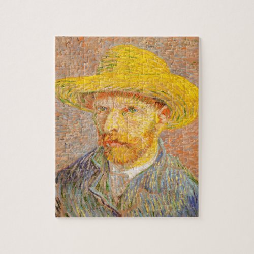 Vincent Van Gogh Self Portrait with Straw Hat Art Jigsaw Puzzle