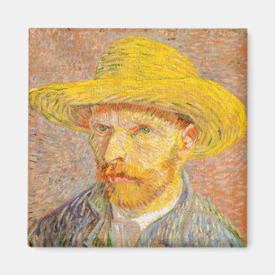 Vincent Van Gogh Self Portrait with Straw Hat Art Magnet
