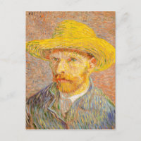 Vincent Van Gogh Self Portrait with Straw Hat Art