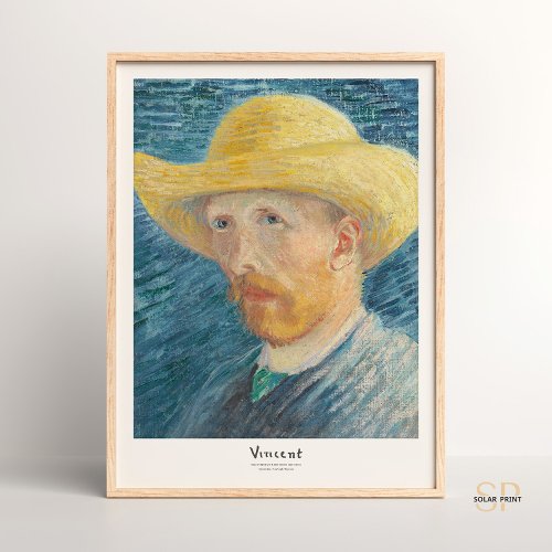 Vincent van Gogh Self_Portrait with Straw Hat Art  Poster