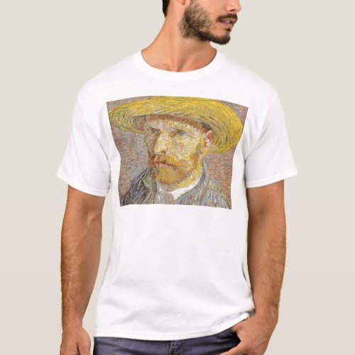 Vincent Van Gogh Self Portrait with Straw Hat Art T_Shirt