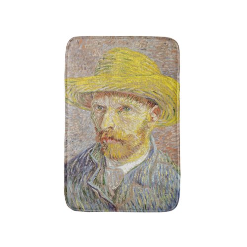 Vincent van Gogh _ Self_portrait with Straw Hat Bath Mat