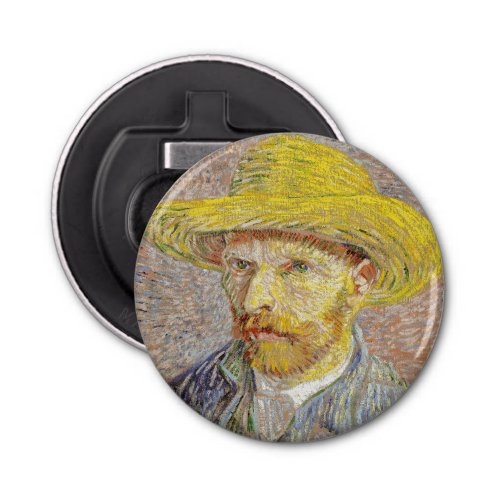 Vincent van Gogh _ Self_portrait with Straw Hat Bottle Opener