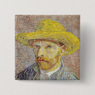 Vincent van Gogh - Self-portrait with Straw Hat Button