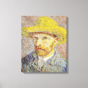 Vincent van Gogh - Self-portrait with Straw Hat Canvas Print