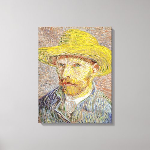 Vincent van Gogh _ Self_portrait with Straw Hat Canvas Print