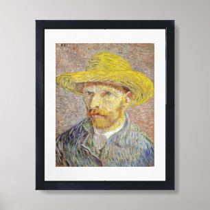 Vincent van Gogh - Self-portrait with Straw Hat Framed Art