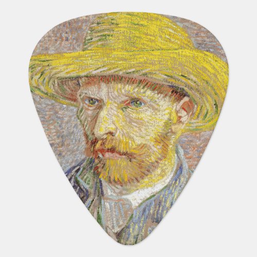 Vincent van Gogh _ Self_portrait with Straw Hat Guitar Pick