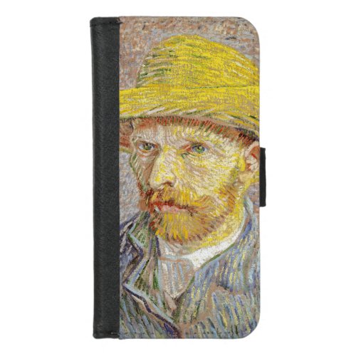 Vincent van Gogh _ Self_portrait with Straw Hat iPhone 87 Wallet Case