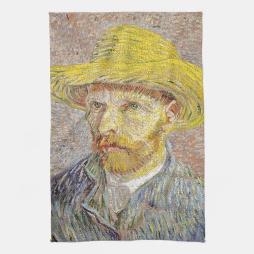 Vincent van Gogh _ Self_portrait with Straw Hat Kitchen Towel