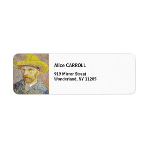 Vincent van Gogh - Self-portrait with Straw Hat Label