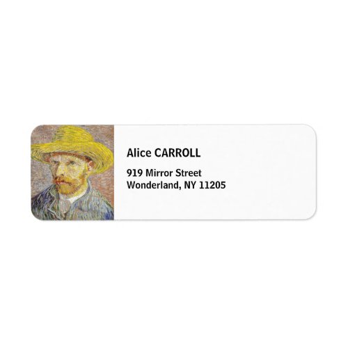 Vincent van Gogh _ Self_portrait with Straw Hat Label