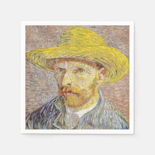 Vincent van Gogh - Self-portrait with Straw Hat Napkins (Front)