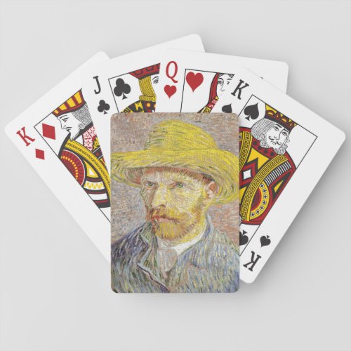 Vincent van Gogh _ Self_portrait with Straw Hat Playing Cards