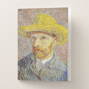 Vincent van Gogh - Self-portrait with Straw Hat Pocket Folder