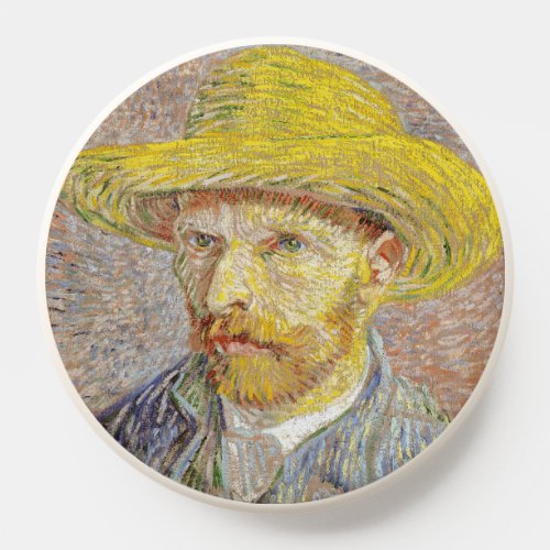 Vincent van Gogh _ Self_portrait with Straw Hat PopSocket