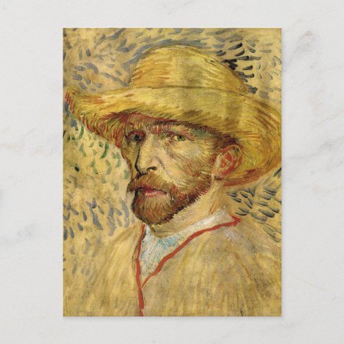 Vincent van Gogh Self Portrait with Straw Hat Postcard