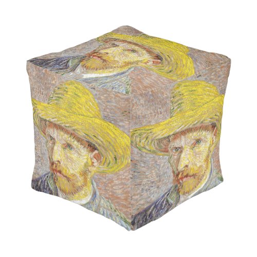 Vincent van Gogh _ Self_portrait with Straw Hat Pouf