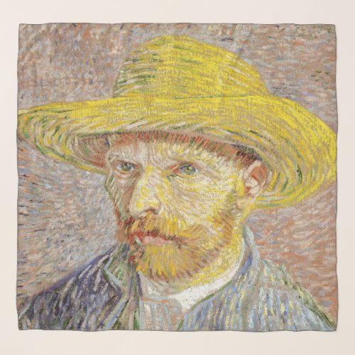 Vincent van Gogh _ Self_portrait with Straw Hat Scarf