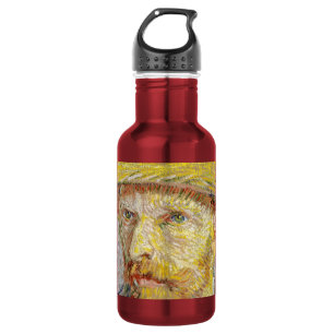 Vincent van Gogh - Self-portrait with Straw Hat Stainless Steel Water Bottle