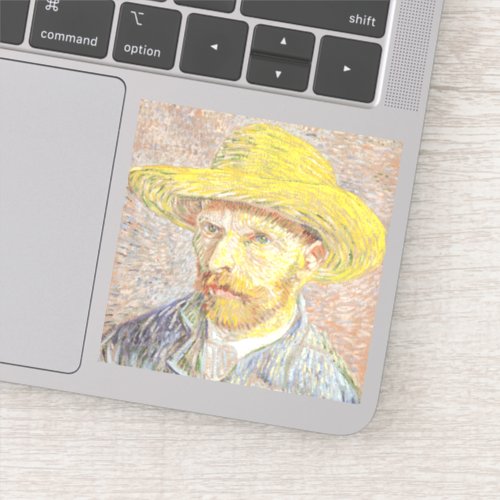 Vincent van Gogh _ Self_portrait with Straw Hat Sticker