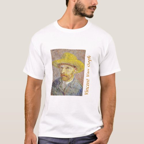 Vincent van Gogh _ Self_portrait with Straw Hat T_Shirt