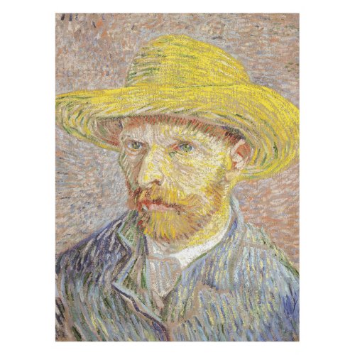 Vincent van Gogh _ Self_portrait with Straw Hat Tablecloth