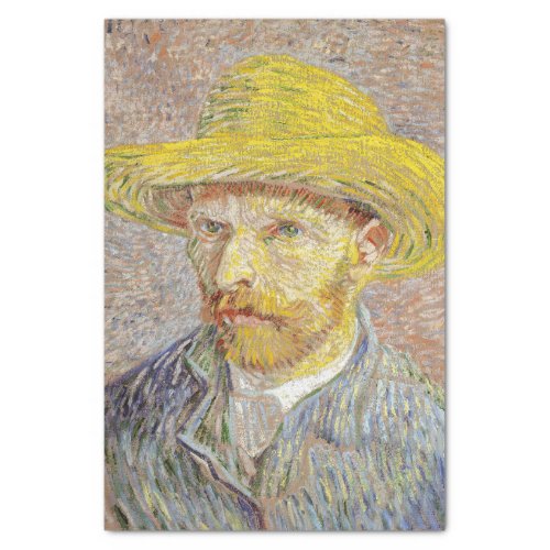 Vincent van Gogh _ Self_portrait with Straw Hat Tissue Paper