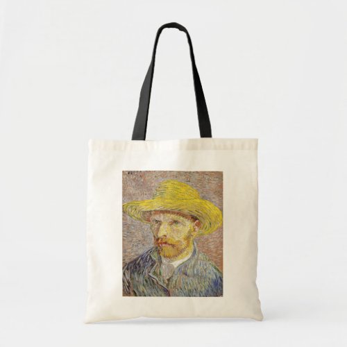 Vincent van Gogh _ Self_portrait with Straw Hat Tote Bag